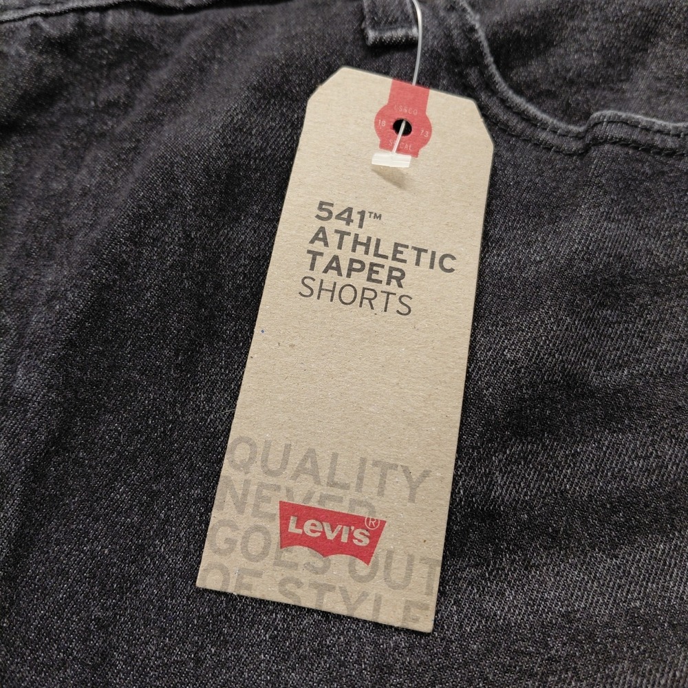 Levis 541 Athletic Taper Mens 40 Denim Shorts Black Fade Wash 10" Inseam NEW - Picture 2 of 11